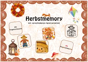 Vorschau - Stationenlernen - Herbstmemorie - Deckblatt