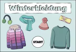 Vorschau - Interaktives Material - Interaktives Wortschatztraining "Winterkleidung" DaZ / DaF / Deutsch - Seite 1