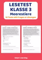 Vorschau - Arbeitsblätter - Lesetest Klasse 3 – Meerestiere | 10 Lesetexte - Deckblatt