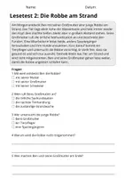 Vorschau - Arbeitsblätter - Lesetest Klasse 3 – Meerestiere | 10 Lesetexte - Seite 3