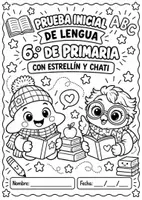 Vista previa - Hojas de trabajo - Evaluación inicial de Lengua 6.º de Primaria Prueba + soluciones + registro docente - Portada