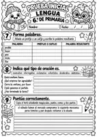 Vista previa - Hojas de trabajo - Evaluación inicial de Lengua 6.º de Primaria Prueba + soluciones + registro docente - página 3