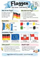 Vorschau - Arbeitsblätter - Lernplakat + Arbeitsblätter zum Thema "Flagge" + Lösung & MP3 + Infografik - Deckblatt