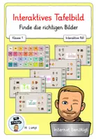 Vorschau - Präsentationen/Tafelbilder - Buchstabeneinführung - Finde die richtigen Bilder (interaktives Tafelbild- Grundschrift) - Deckblatt