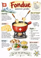 Vorschau - Arbeitsblätter - Lernplakat + Arbeitsblätter zum Thema "Fondue" + Lösung & MP3 + Infografik - Deckblatt