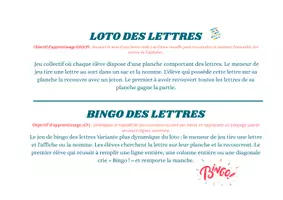 Aperçu - Jeux - LOTO / BINGO DES LETTRES MAJUSCULES - Page de couverture