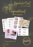 Vorschau - Unterrichtsreihen - Tagesablauf: Übersicht Lernbereiche und Grammatik - Deckblatt