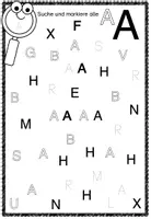 Vorschau - Arbeitsblätter - Groß- und Kleinbuchstaben (A-Z) suchen und markieren - Seite 1