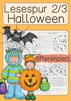 Vorschau - Arbeitsblätter - Deutsch Halloween lesen Lesespur Klasse 2 & 3 differenziert - Deckblatt