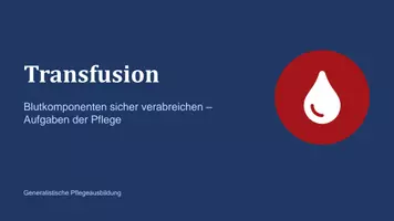 Vorschau - Präsentationen/Tafelbilder - Transfusionstherapie in der Pflege - Deckblatt