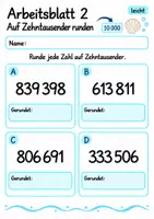 Vorschau - Arbeitsblätter - Auf Zehntausender runden Klasse 4 | Mathematik Klasse 4 | 10 Arbeitsblätter als PDF - Seite 2