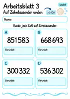 Vorschau - Arbeitsblätter - Auf Zehntausender runden Klasse 4 | Mathematik Klasse 4 | 10 Arbeitsblätter als PDF - Seite 3