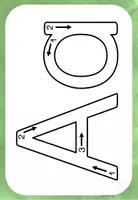 Vorschau - Arbeitsblätter - ABC - Schreibrichtung - Karten zum Kneten, Nachspuren, Nachlegen - Seite 1