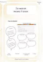 Vorschau - Arbeitsblätter - So waren meine Ferien - für die ersten Schultage - Deckblatt