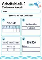 Vorschau - Arbeitsblätter - Mathematik kompakt Klasse 4 | Mathematik Klasse 4 | 10 Arbeitsblätter als PDF - Seite 1