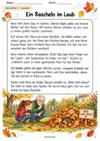 Vorschau - Arbeitsblätter - Herbstgeschichten mit Leseverständnis - Seite 1