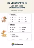 Vorschau - Arbeitsblätter - 25 Leseteppiche | Silben & erste Wörter lesen | Deutsch Klasse 1 - Deckblatt