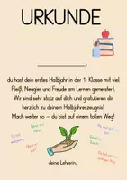 Vorschau - Anderer Materialtyp - Halbjahreszeugnis_Urkunde_1.Klasse - Seite 2
