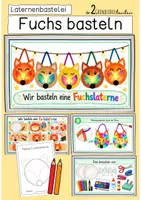 Vorschau - Mal- und Bastelvorlagen - Laterne basteln - Fuchs - Deckblatt