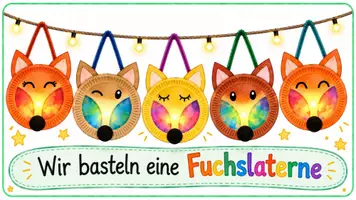 Vorschau - Mal- und Bastelvorlagen - Laterne basteln - Fuchs - Seite 1