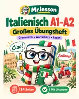 Vorschau - Arbeitsblätter - Italienisch A1–A2 – Großes Übungsheft - Deckblatt