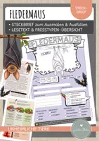 Vorschau - Arbeitsblätter - Fledermaus – Steckbrief, Infotext & Fresstypen | Klasse 2–4 - Deckblatt