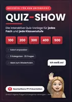 Vorschau - Spiele - Das große Klassenquiz: PP-Präsentation, Vorlage zum anpassen - Deckblatt