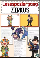 Vorschau - Arbeitsblätter - Lesespaziergang Zirkus – Lesen, Fragen & Lösungswort (Klasse 2–3) - Deckblatt