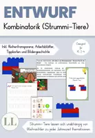 Vorschau - Stundenentwürfe - Unterrichtsentwurf Mathematik - Kombinatorik (Strummi-Tiere) - Deckblatt