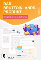 Vorschau - Stundenentwürfe - Bruttoinlandsprodukt - Komplett vorbereitete Stunde - Wirtschaft - Deckblatt