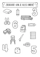 Voorbeeld - zoekkaart: materialen in de klas - Voorblad