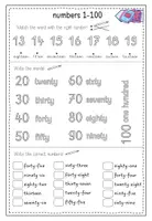 Vorschau - Arbeitsblätter - Numbers 1 - 100 (one to one hundred) - Seite 1