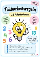 Vorschau - Aufgabenkarten - Teilbarkeitsregeln – 32 Aufgabenkarten | 4. Klasse - Deckblatt