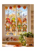 Vorschau - Mal- und Bastelvorlagen - Ausmalbilder Herbstwichtel - Fensterdeko mit Öl-Trick - Seite 1