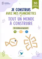 Aperçu - Feuilles d'exercices - 30 modèles de construction avec des planchettes – Kapla – Animaux, objets et formes – PS MS GS - Page de couverture