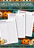 Vorschau - Arbeitsblätter - Wortarten-Suchsel - Halloween (Klasse 1-3) - Deckblatt