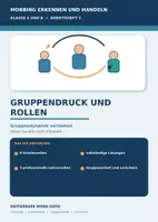 Vorschau - Unterrichtsreihen - Gruppendruck und Rollen
Mobbing erkennen und handeln Arbeitsheft 2 für Klasse 5 und 6 - Deckblatt