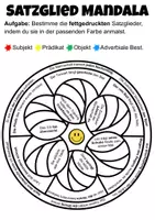 Vorschau - Arbeitsblätter - Satzglieder bestimmen Mandala - Seite 1