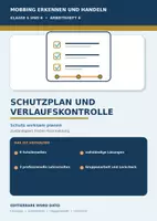 Vorschau - Unterrichtsreihen - Schutzplan und Verlaufskontrolle
Mobbing erkennen und handeln Arbeitsheft 6 für Klasse 5 und 6 - Deckblatt
