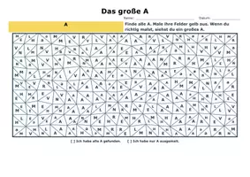 Vorschau - Arbeitsblätter - Buchstaben Mosaik A und a mit Lösungen - Seite 1
