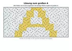 Vorschau - Arbeitsblätter - Buchstaben Mosaik A und a mit Lösungen - Deckblatt