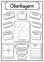 Vorschau - Arbeitsblätter - Steckbrief Regierungsbezirk Oberbayern inkl. Informationsblatt - Deckblatt