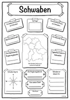 Vorschau - Arbeitsblätter - Steckbrief Regierungsbezirk Schwaben inkl. Informationsblatt - Deckblatt