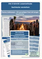 Vorschau - Arbeitsblätter - 5-Schritt-Lesemethode Halloween differenziert Klasse 4-6 Sachtext - Deckblatt