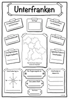 Vorschau - Arbeitsblätter - Steckbrief Regierungsbezirk Unterfranken inkl. Informationsblatt - Deckblatt