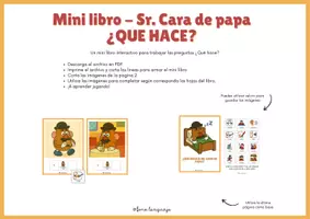 Vista previa - Hojas de trabajo - Mini Libro Sr. Cara de papa - ¿Qué hace? - página 1