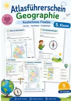 Vorschau - Arbeitsblätter - Freebie: Atlasführerschein Geographie Klasse 5 - Deckblatt