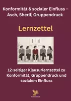 Vorschau - Arbeitsblätter - Konformität & sozialer Einfluss – Asch, Sherif, Gruppendruck | Lernzettel - Deckblatt