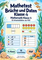 Vorschau - Arbeitsblätter - Mathetest Brüche und Daten Klasse 4 | Mathematik Klasse 4 | 10 Arbeitsblätter als PDF - Deckblatt