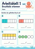 Vorschau - Arbeitsblätter - Mathetest Brüche und Daten Klasse 4 | Mathematik Klasse 4 | 10 Arbeitsblätter als PDF - Seite 1